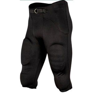 Men Integrated Football Pants Black Saftey Padded Sport Pant w/Built-In Pads XXS